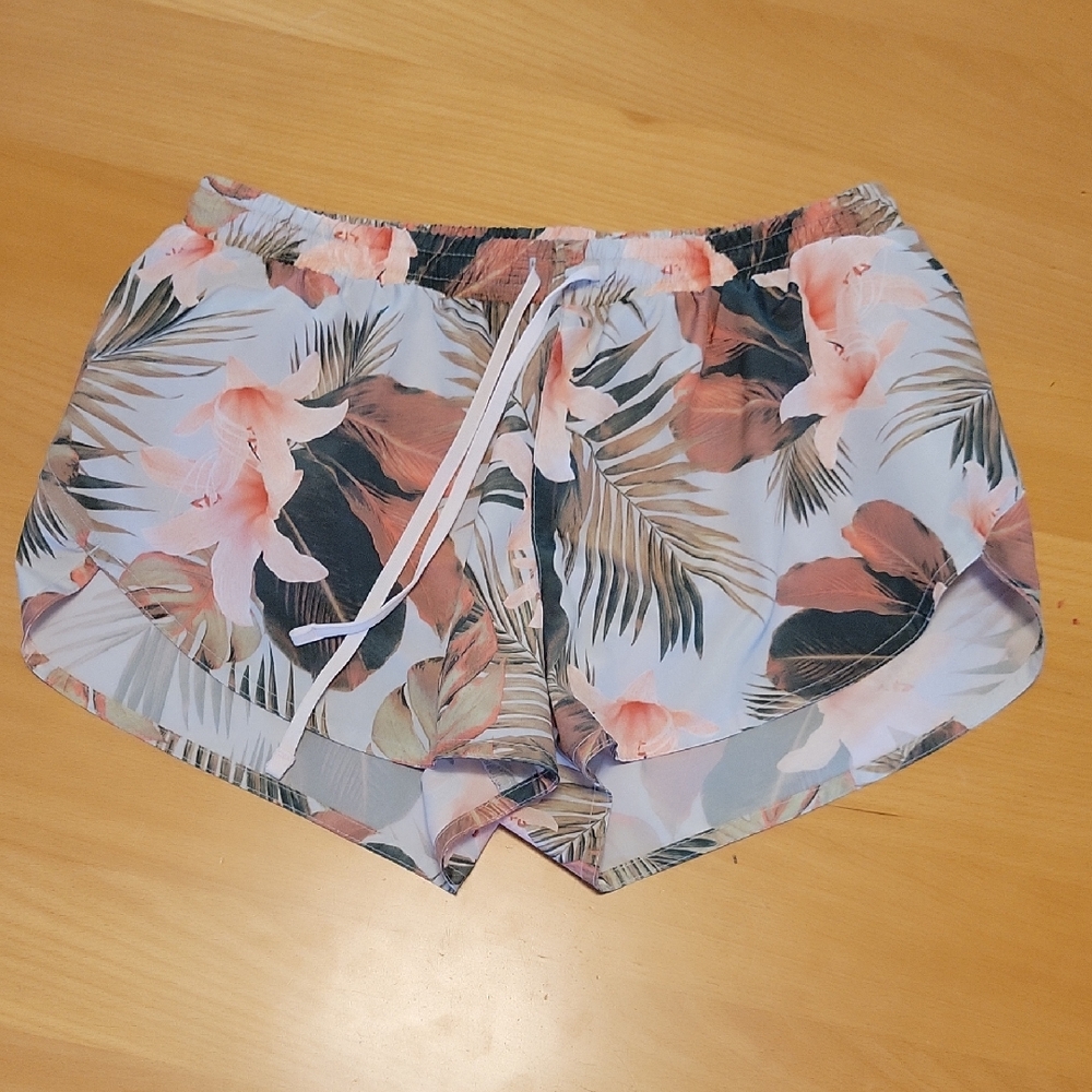 Tropical Print Women's Athletic Shorts